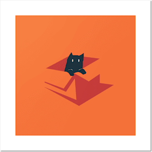 cat in box Posters and Art